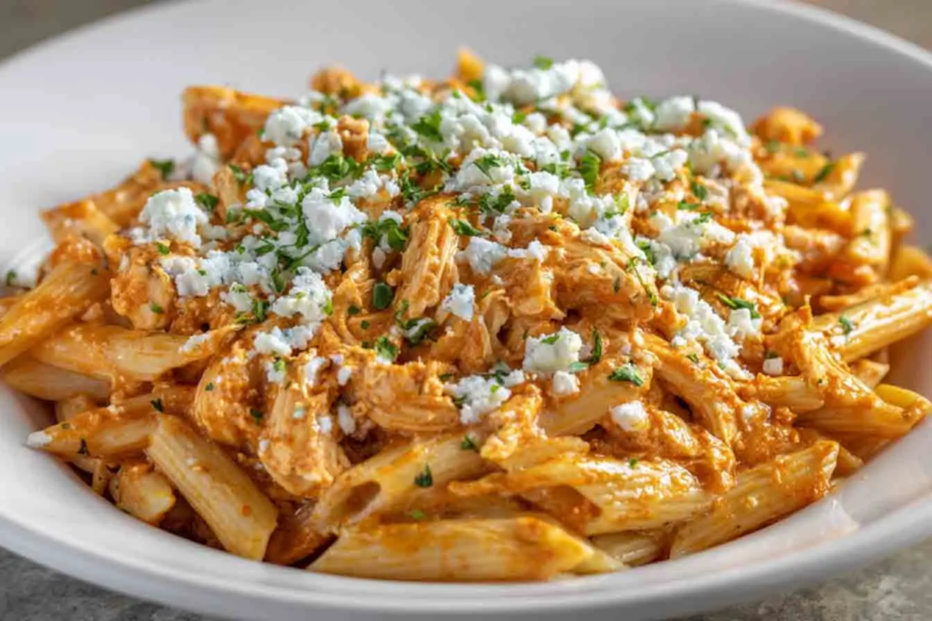 Quick & Creamy Buffalo Chicken Pasta: Under 30 Minute Dinner